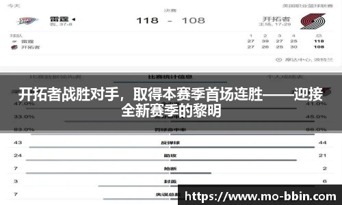 开拓者战胜对手，取得本赛季首场连胜——迎接全新赛季的黎明